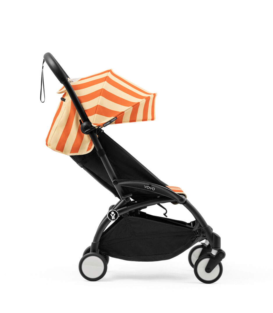 Stokke® YOYO3® 6+ – Riviera Capri. Reclined seat. Black frame. Side view. galery image 19