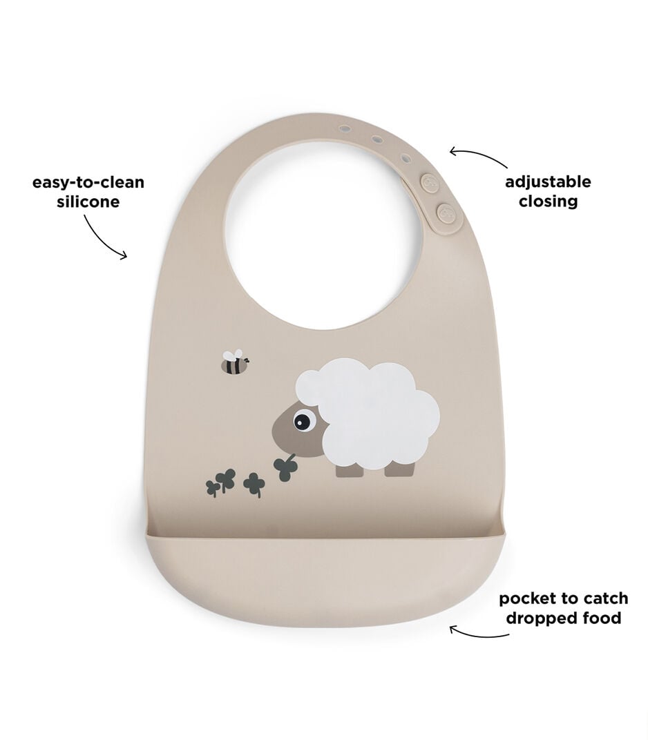 Silicone bib - Sheepy - Sand. galery image 5