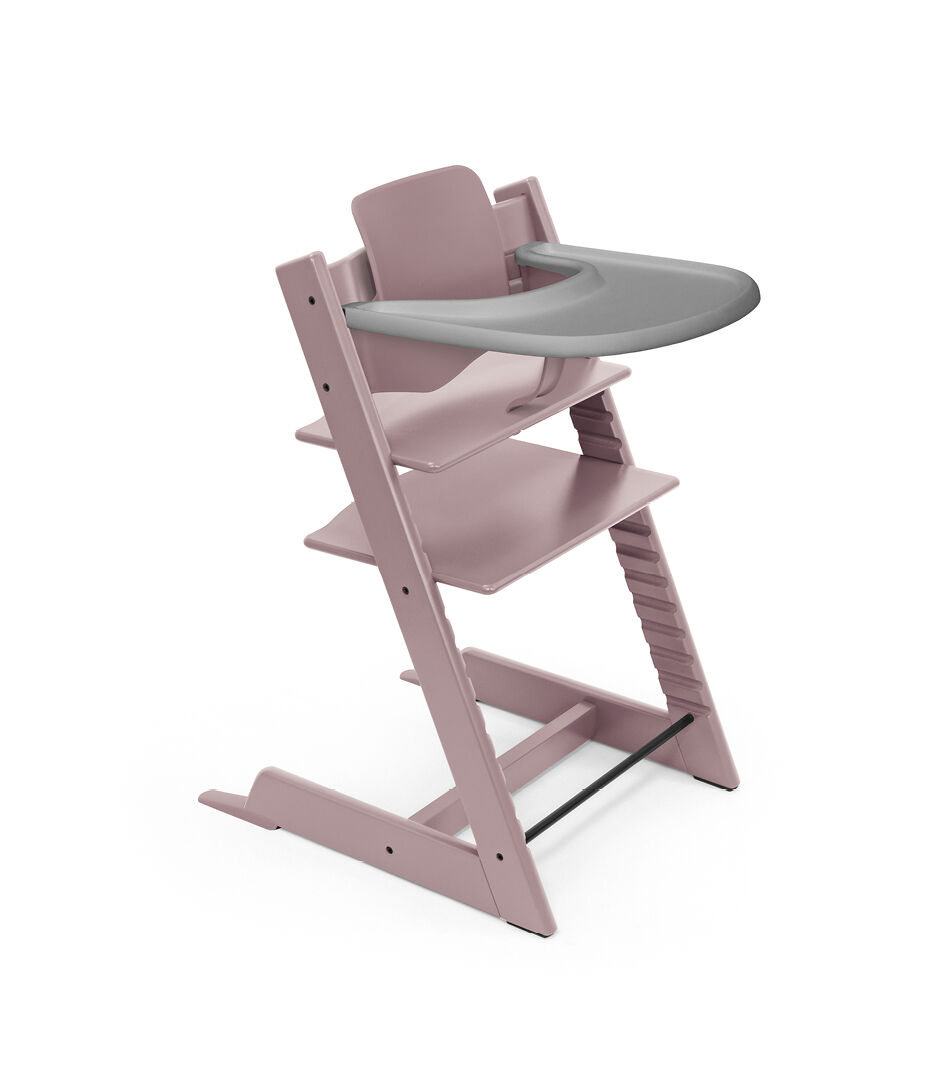 Tripp Trapp® high chair Heather Mauve, with Baby Set. Stokke® Tray Black. Storm Grey. galery image 34