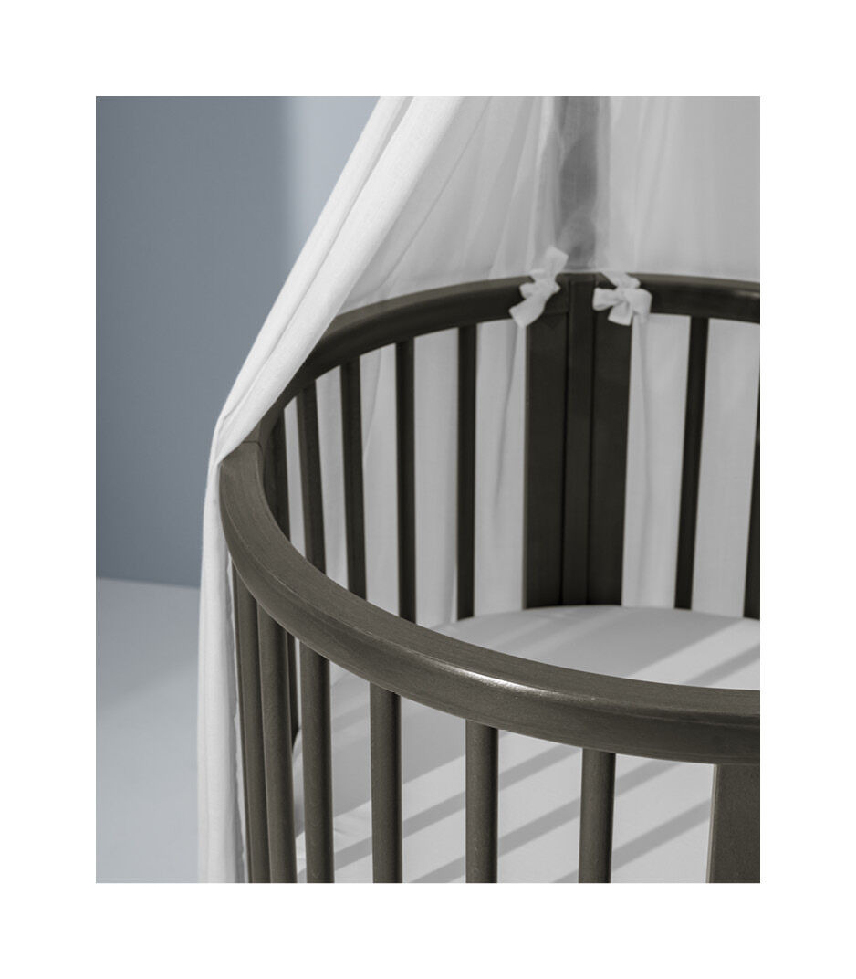 Stokke® Sleepi™ Mini​ Crib with Mattress​, Drape rod & Sheet, Hazy Grey, mainview galery image 3