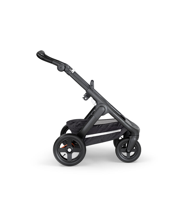 Stokke&reg; Trailz&trade; with Black Chassis, Black Leatherette and Terrain Wheels.