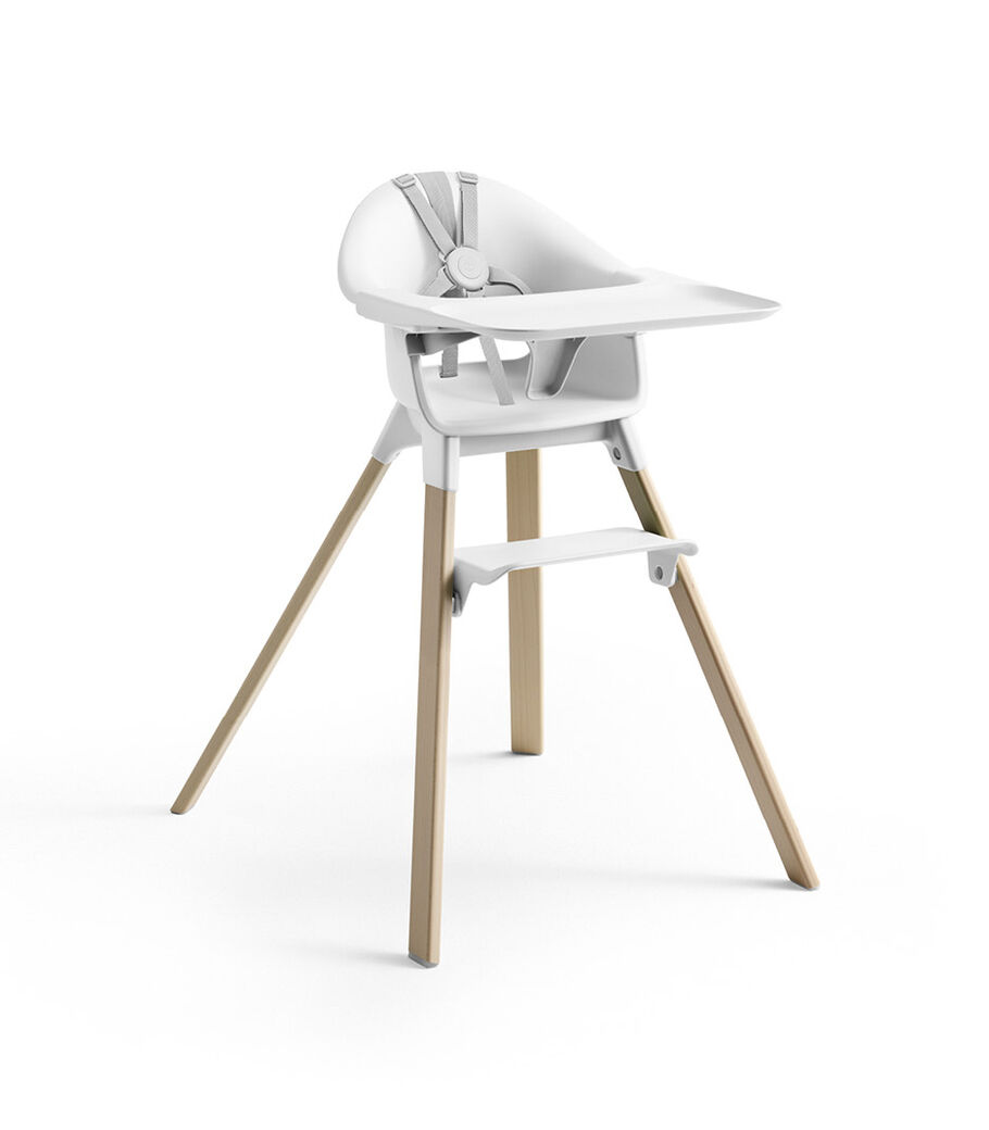 Stokke® Clikk™ High Chair with Tray and Harness, in Natural and White. view 4