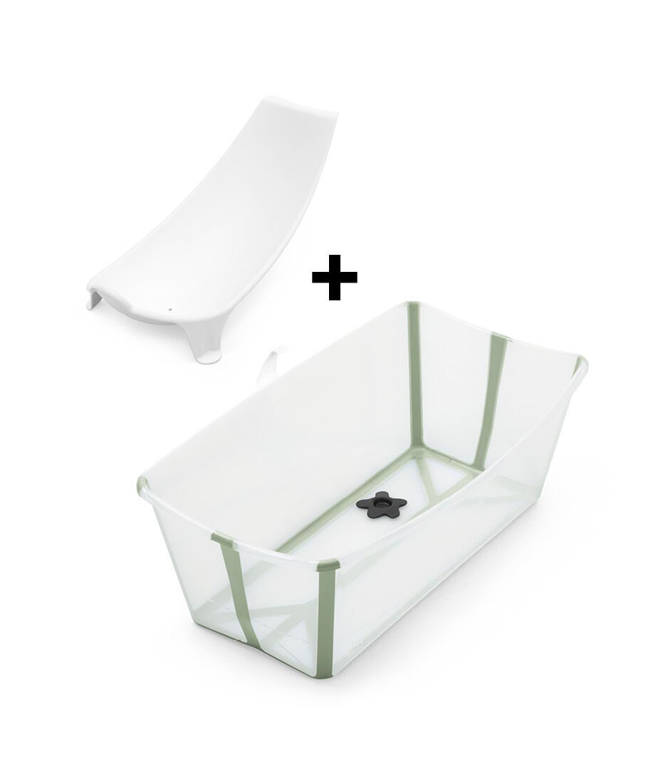Stokke® Flexi Bath® Bundle, Transparent Green tub and Newborn insert.