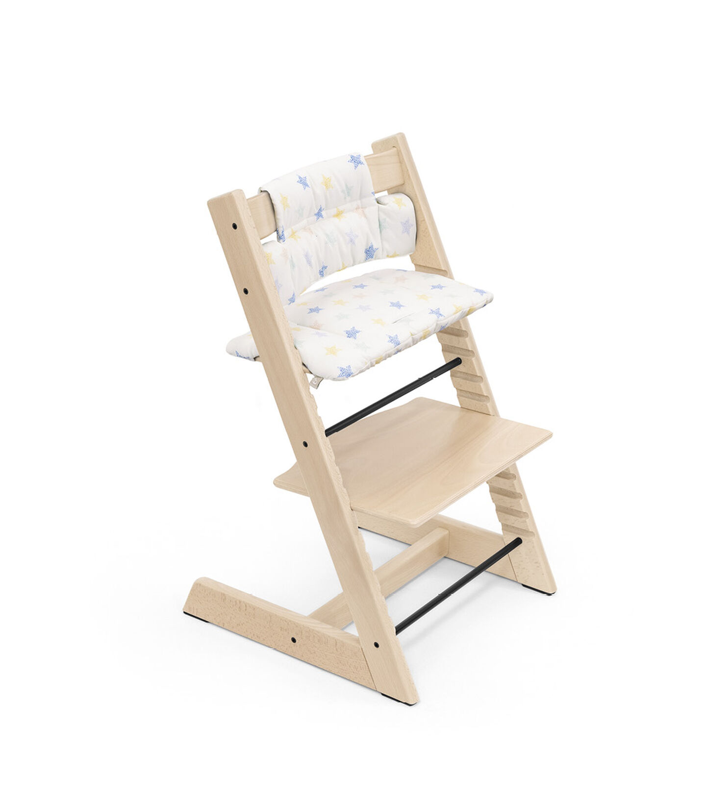 Tripp Trapp® High Chair Natural with Baby Set and Classic Cushion Stars Multi. view 6
