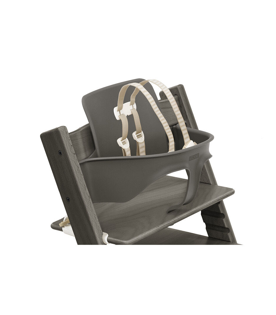 Tripp Trapp® High Chair Hazy Grey, with Baby Set and Harness. Global version.