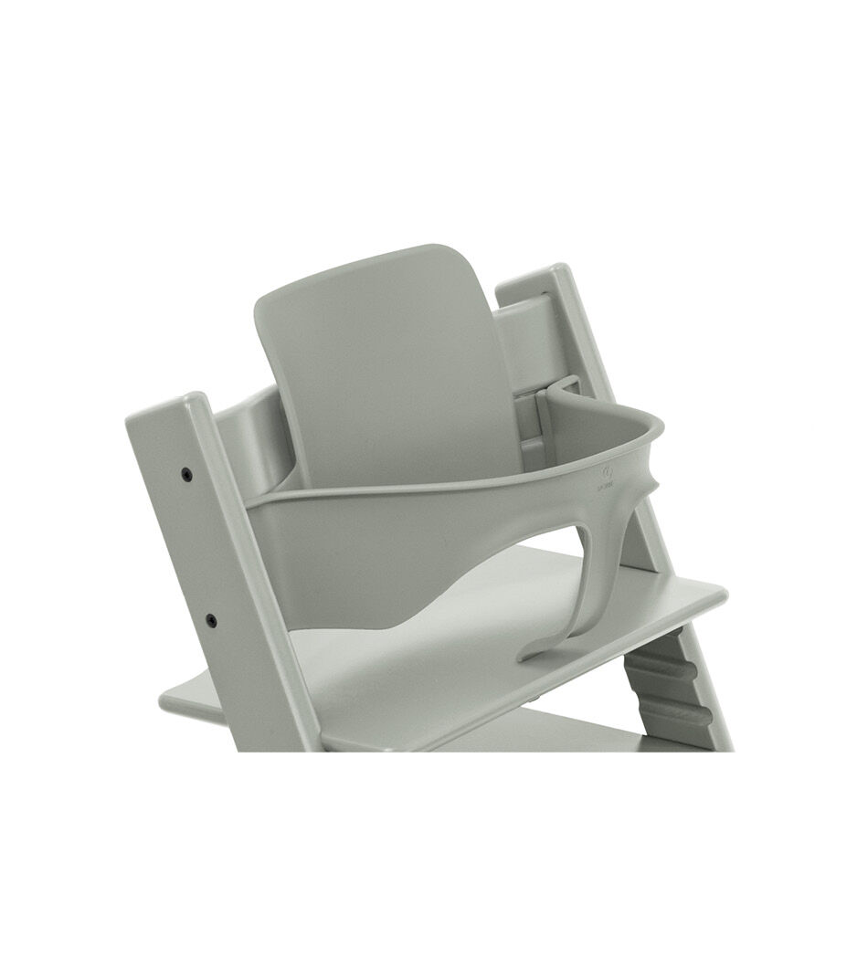 Tripp Trapp® chair Glacier Green with Baby Set. Close-up.