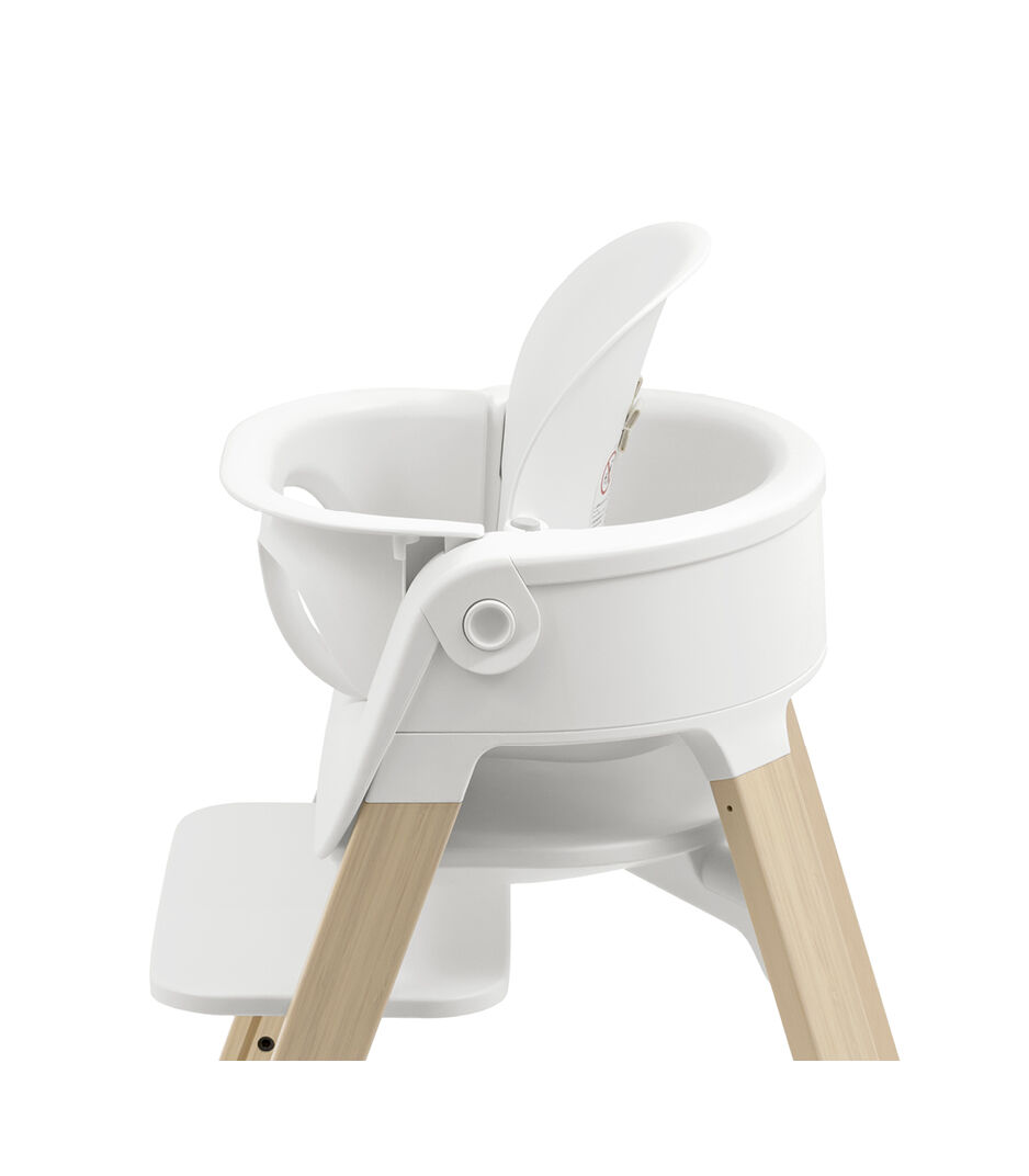 Stokke® Steps™ Chair. Natural/White. Backrest position 1. Close-up. galery image 32