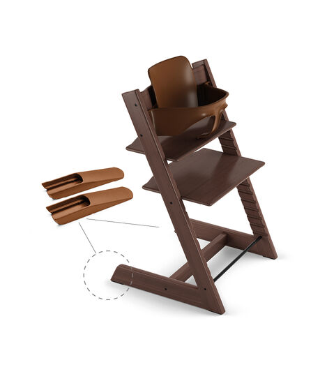 Tripp Trapp® Chair Walnut Brown, Beech, with Baby Set. view 2