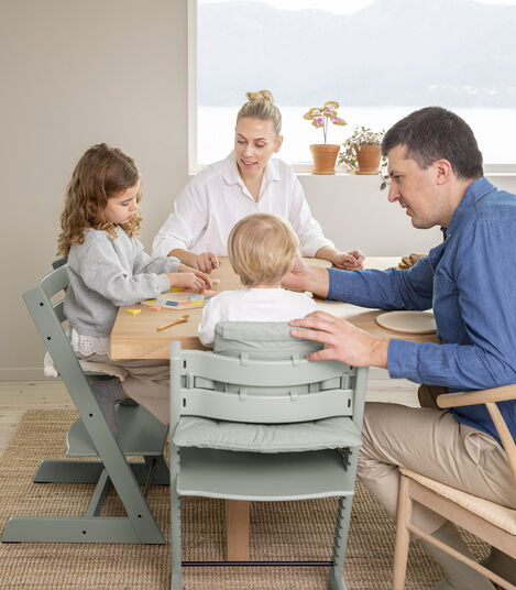 Tripp Trapp® Chair and Tripp Trapp® with Baby Set. Glacier Green. Cushion Glacier Green. view 2