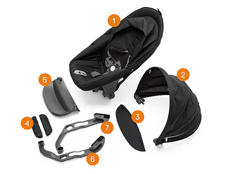 stokke crusi sibling seat black melange