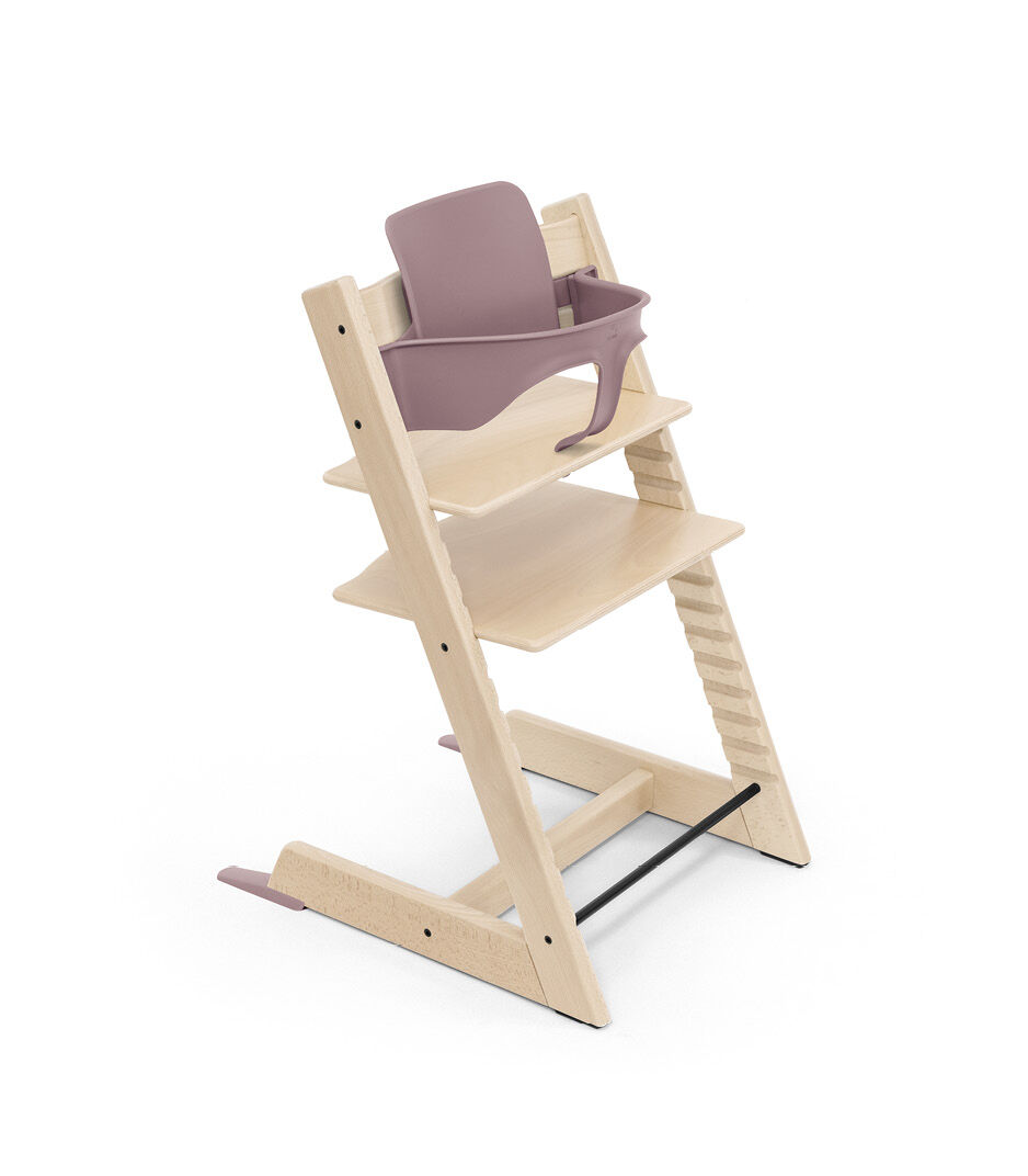 Tripp Trapp® chair Natural, Beech Wood, with Heather Mauve Baby Set. galery image 6