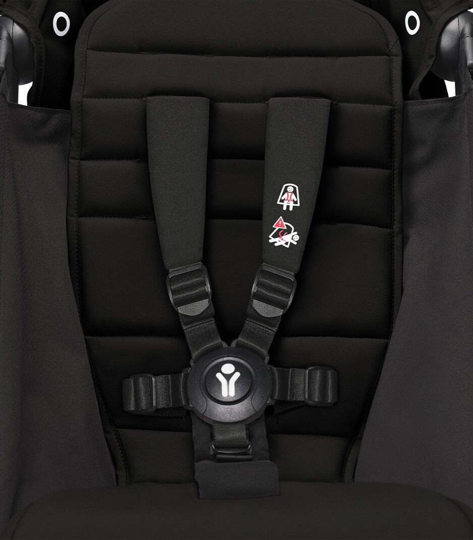 Stokke® YOYO3® 6+ Black. Black Frame. Harness detail. US variant. galery image 7