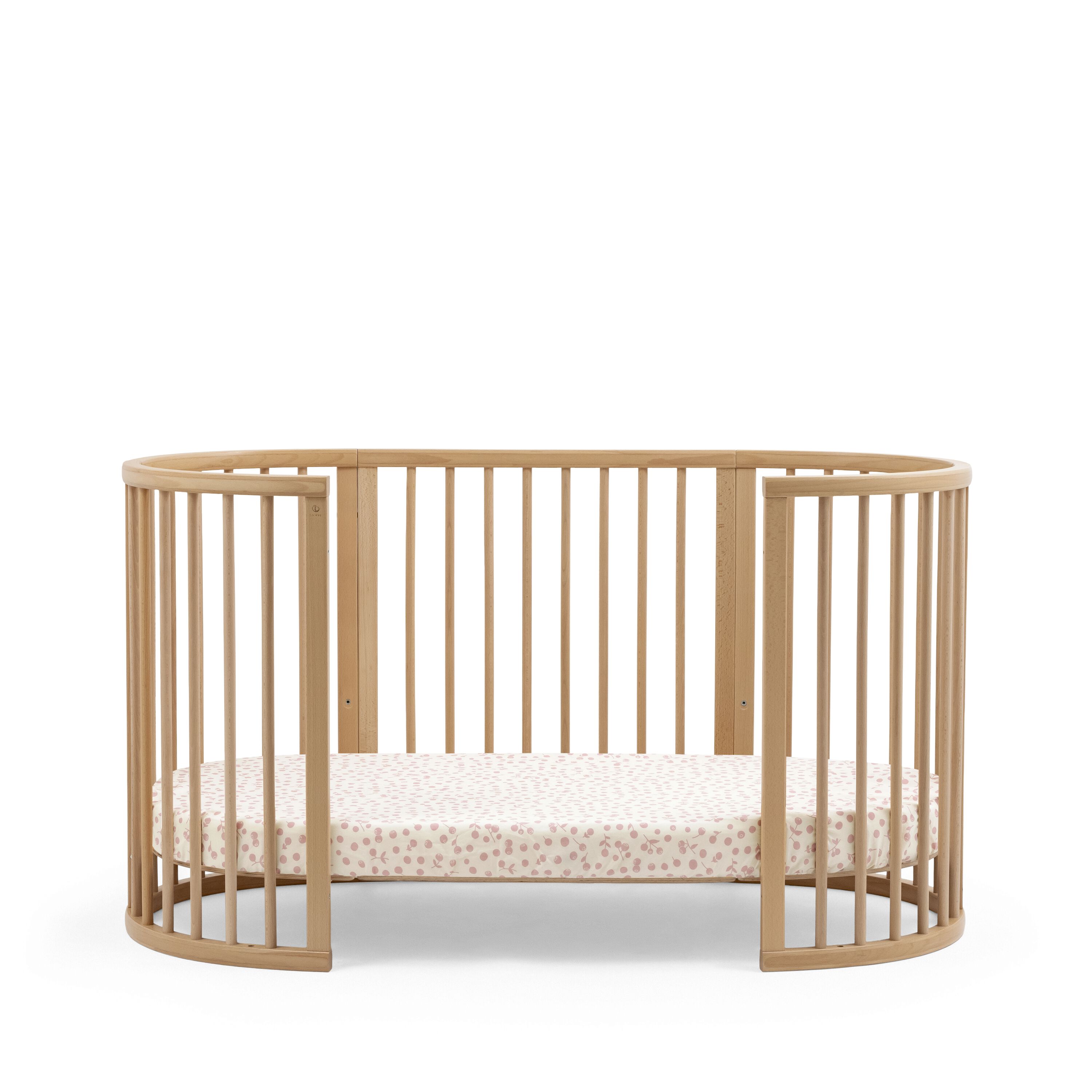 Stokke® Sleepi™ Toddler Bed Natural. Fitted Sheet Wild Rose Berries.