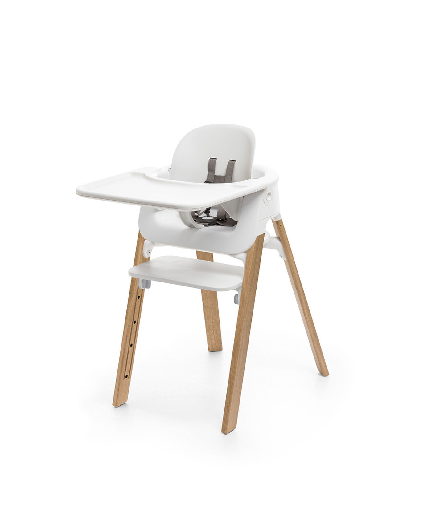 Stokke® Steps™ Chair Natural Legs with White, White Seat - Natural Legs, mainview view 5