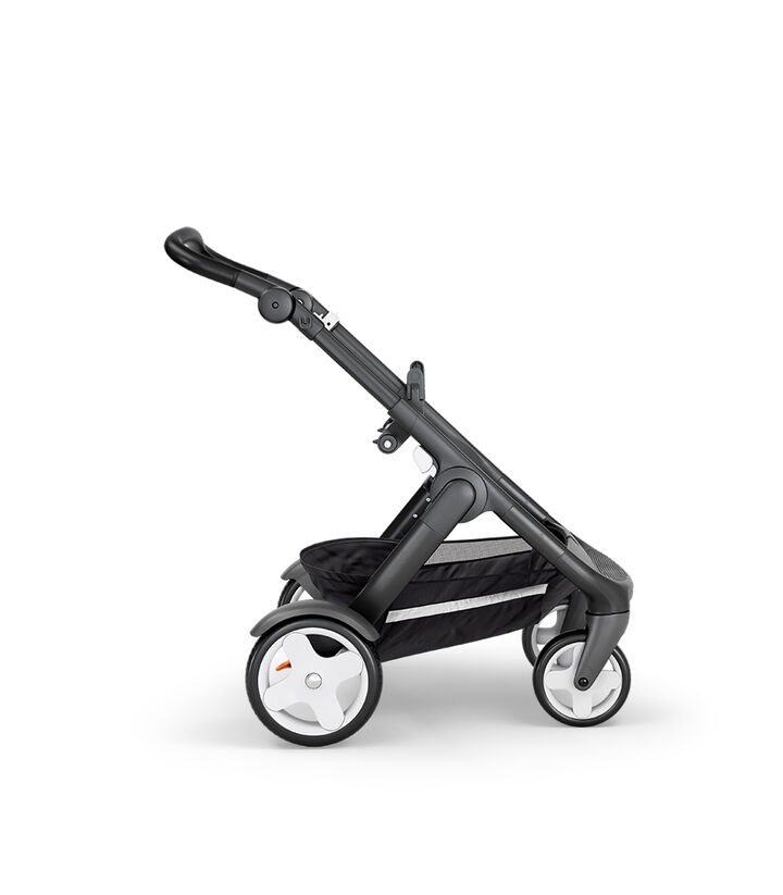 Stokke&reg; Trailz&trade; with Black Chassis, Black Leatherette and Classic Wheels.
