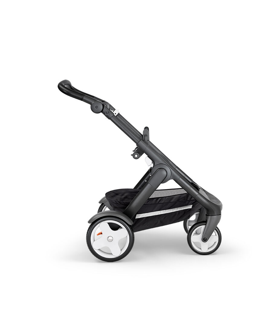 Stokke&reg; Trailz&trade; with Black Chassis, Black Leatherette and Classic Wheels.