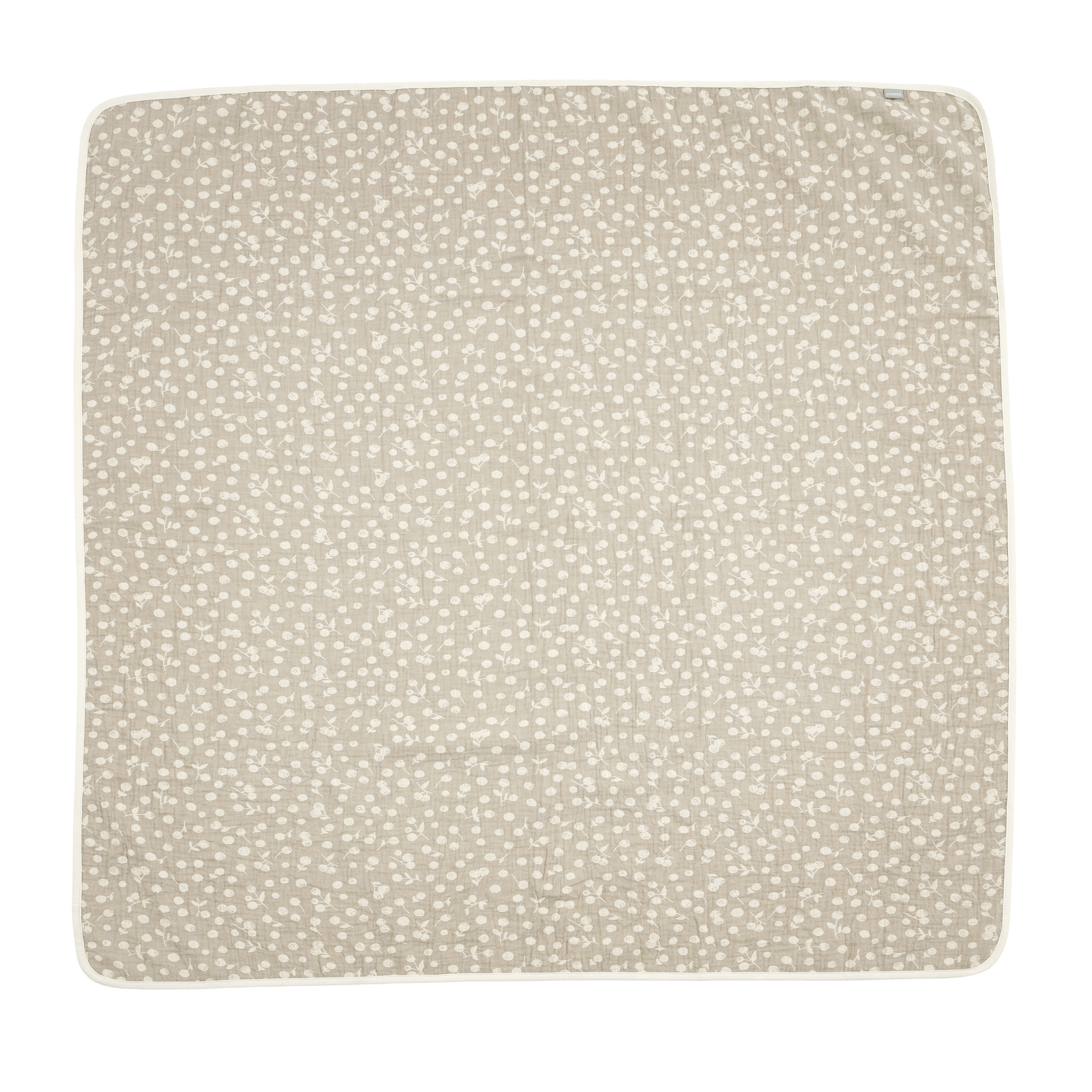 Stokke®-swaddlefilt i muslin 110 x 110 cm, Birch Beige Berries, mainview galleribild 1