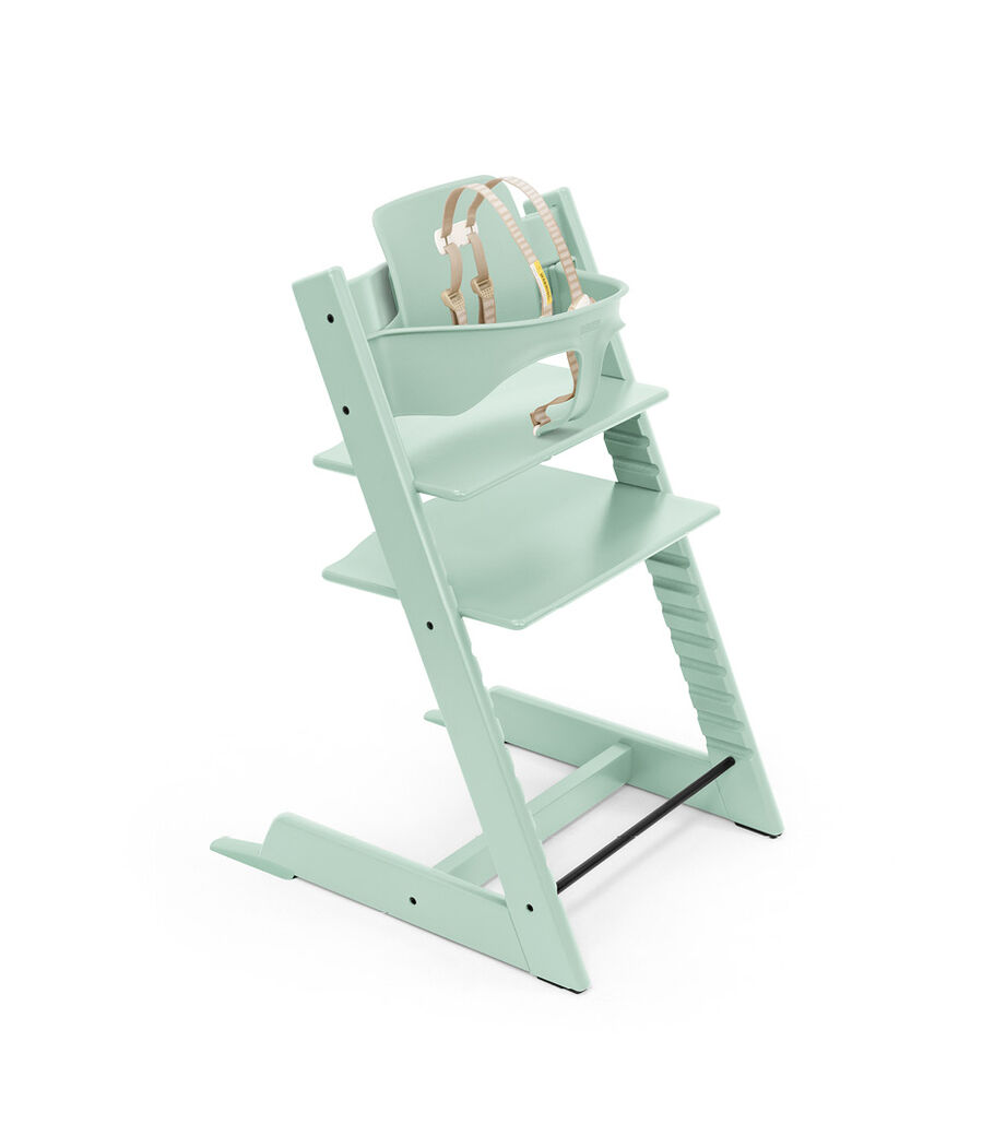 Tripp Trapp® chair Soft Mint, Beech Wood, with Baby Set and Harness, US. view 15
