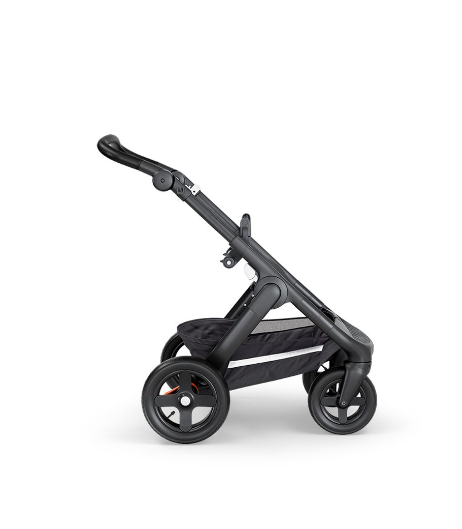 Stokke® Trailz™ with Black Chassis, Black Leatherette and Terrain Wheels.