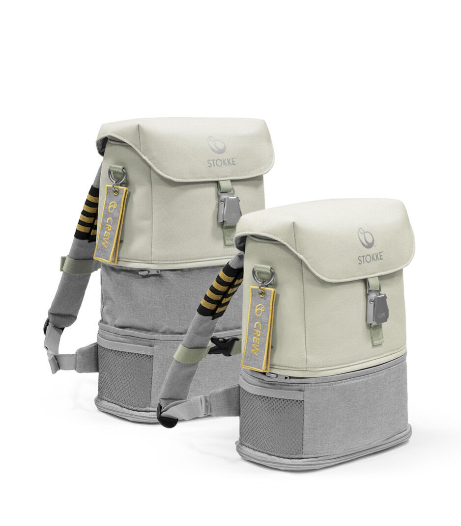 Stokke® JetKids™ BackPack, Sea Green. Angled. Size comparison. galery image 5