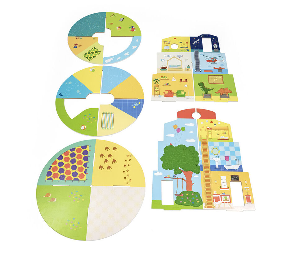 Stokke® MuTable™ Scenarios Dolls Wooden Playhouse V1, Doll's Wooden Playhouse, WhatsIncl view 1