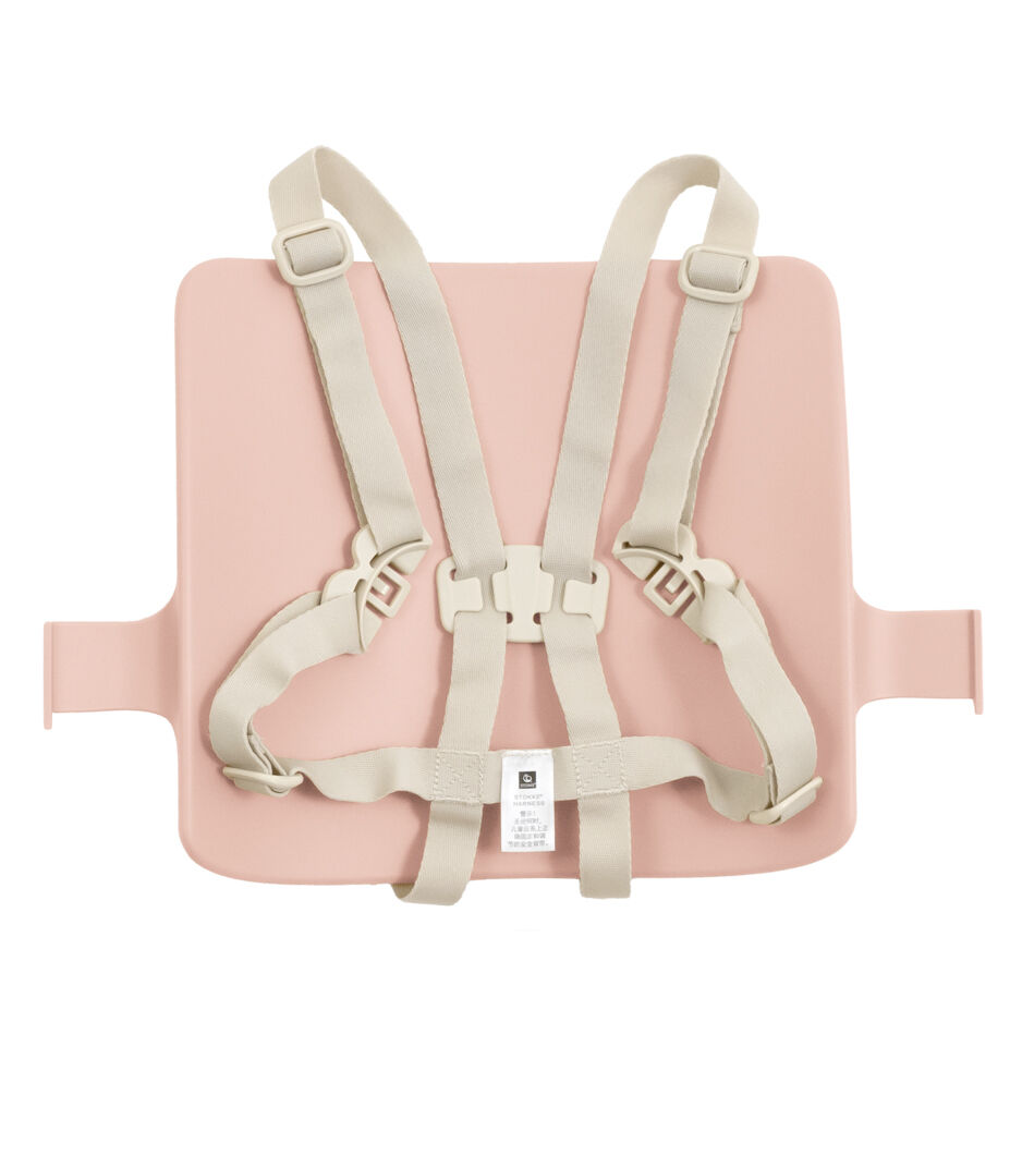 Tripp Trapp® Baby Set2 back rest, Serene Pink. US variant with Stokke Harness, Beige.