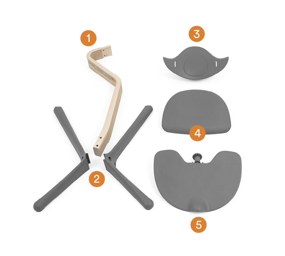 Stokke® Nomi® stoel Natural Anthracite, , WhatsIncl view 1