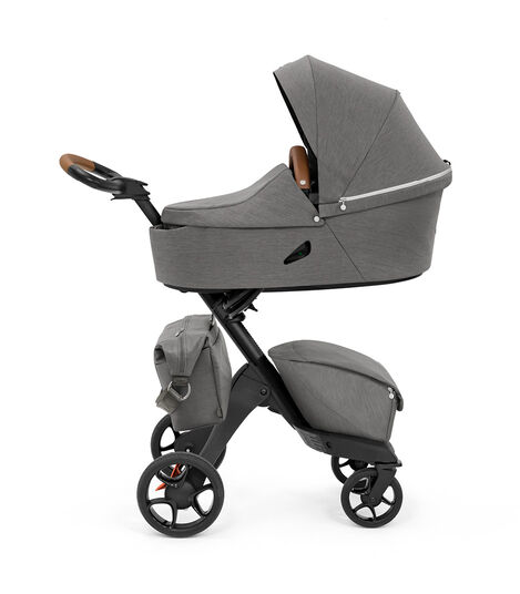 Stokke® Xplory® X Changing Bag Modern Grey on Stroller. Accessories. view 4