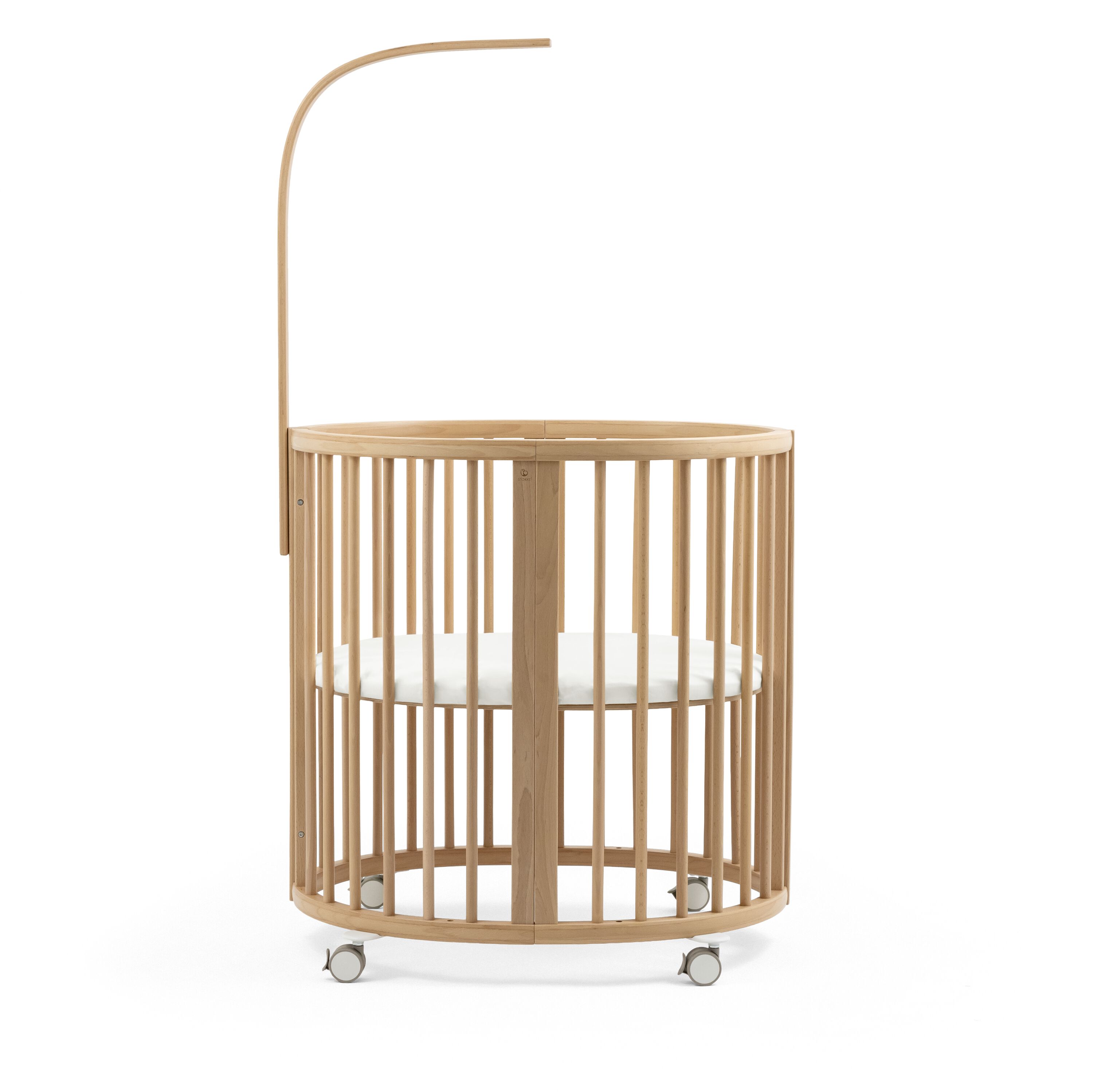 Stokke® Sleepi™ Mini Natural. Fitted Sheet White. Canopy Rod. US variant.