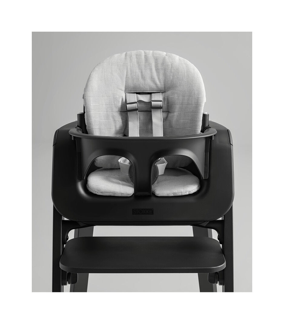 Stokke® Steps™ High Chair Black Beech with Black Baby Set and Nordic Grey Cushion galery image 3