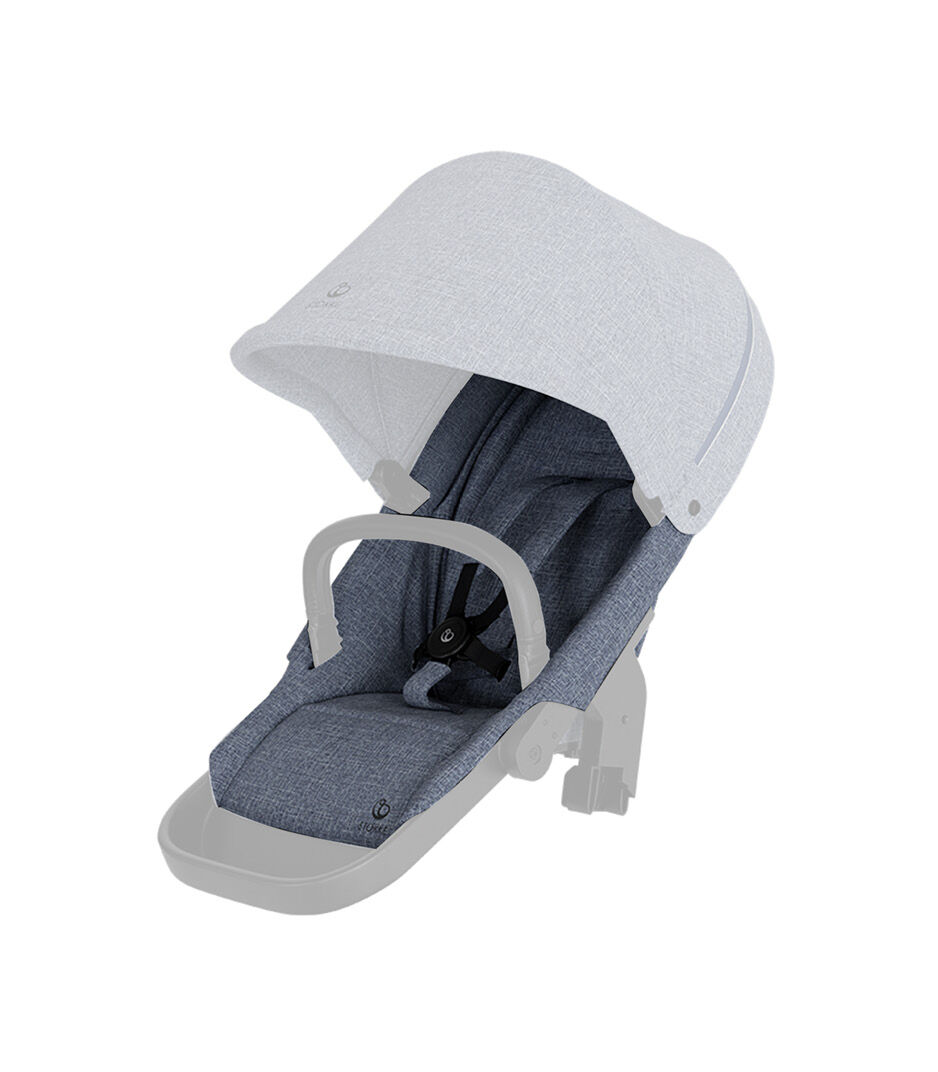 Stokke® Beat seat textile BlueMel wo Can Harness Shpg Basket, 蓝灰麻, mainview
