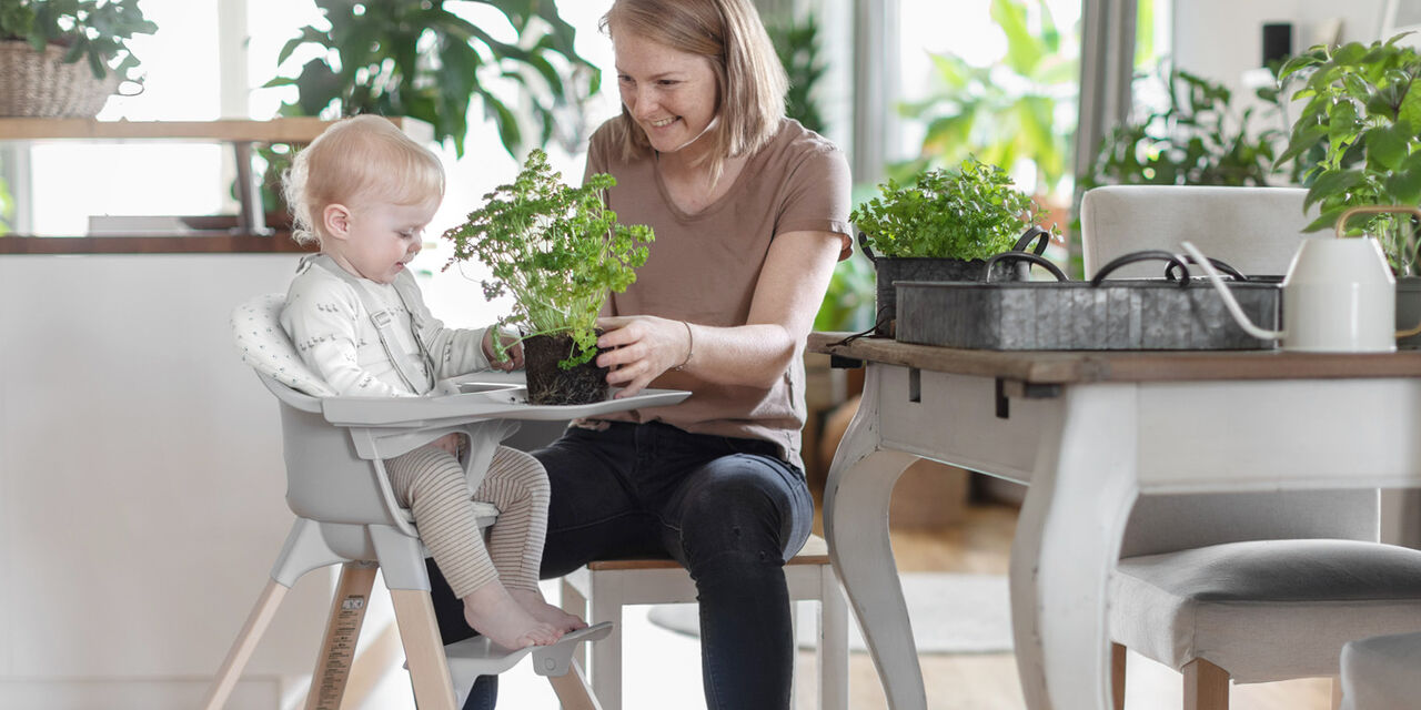 Stokke® Clikk™ Cushion Soft Grey Sprinkles, , emotional1 view 1