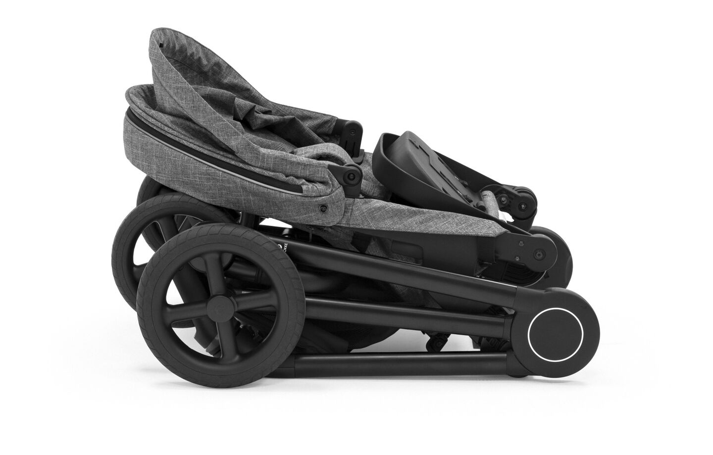 Stokke&reg; Beat&trade; Black Melange. Folded.