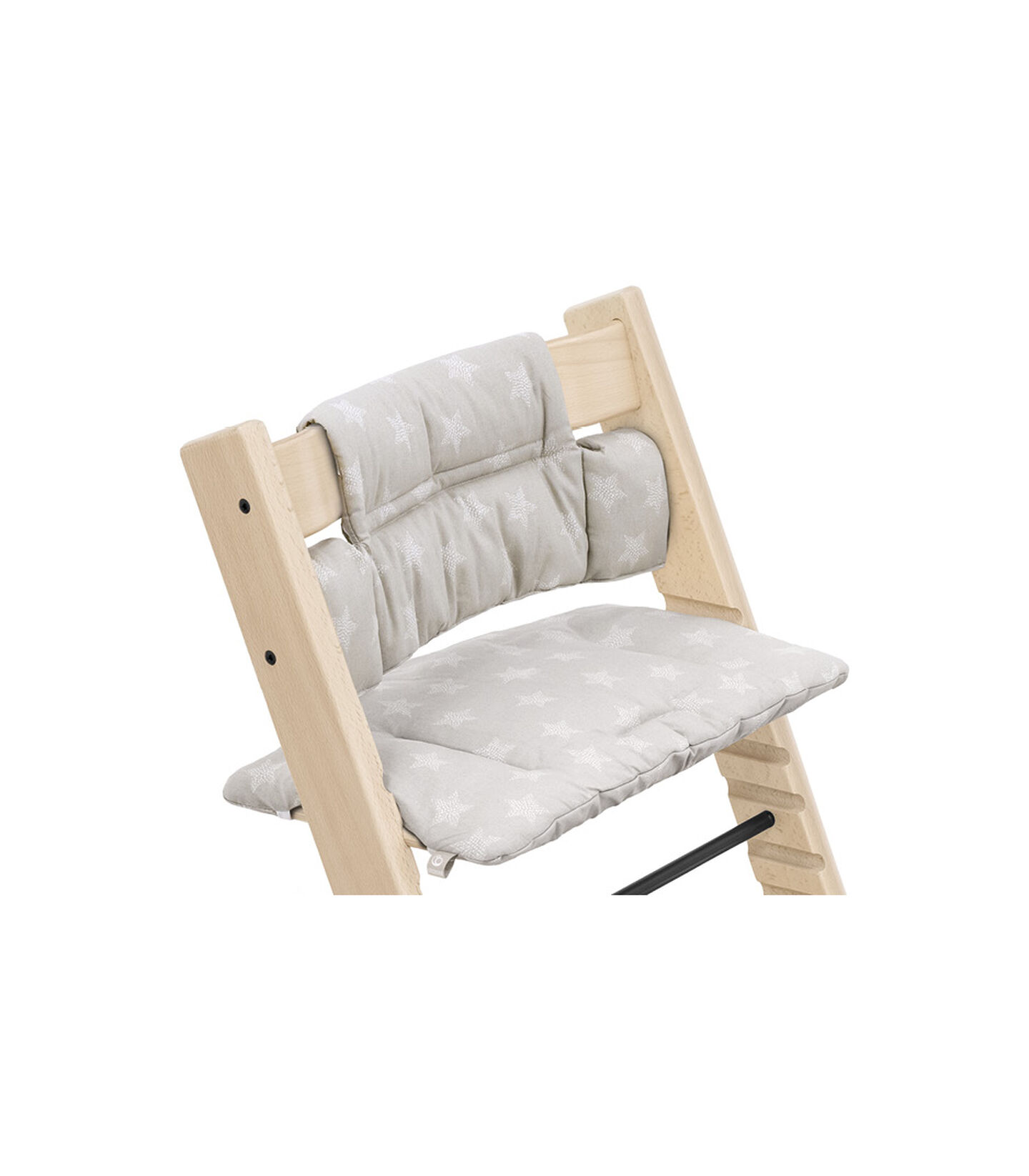 Tripp Trapp® Chair Natural with Classic Cushion Stars Silver. Detail. view 1