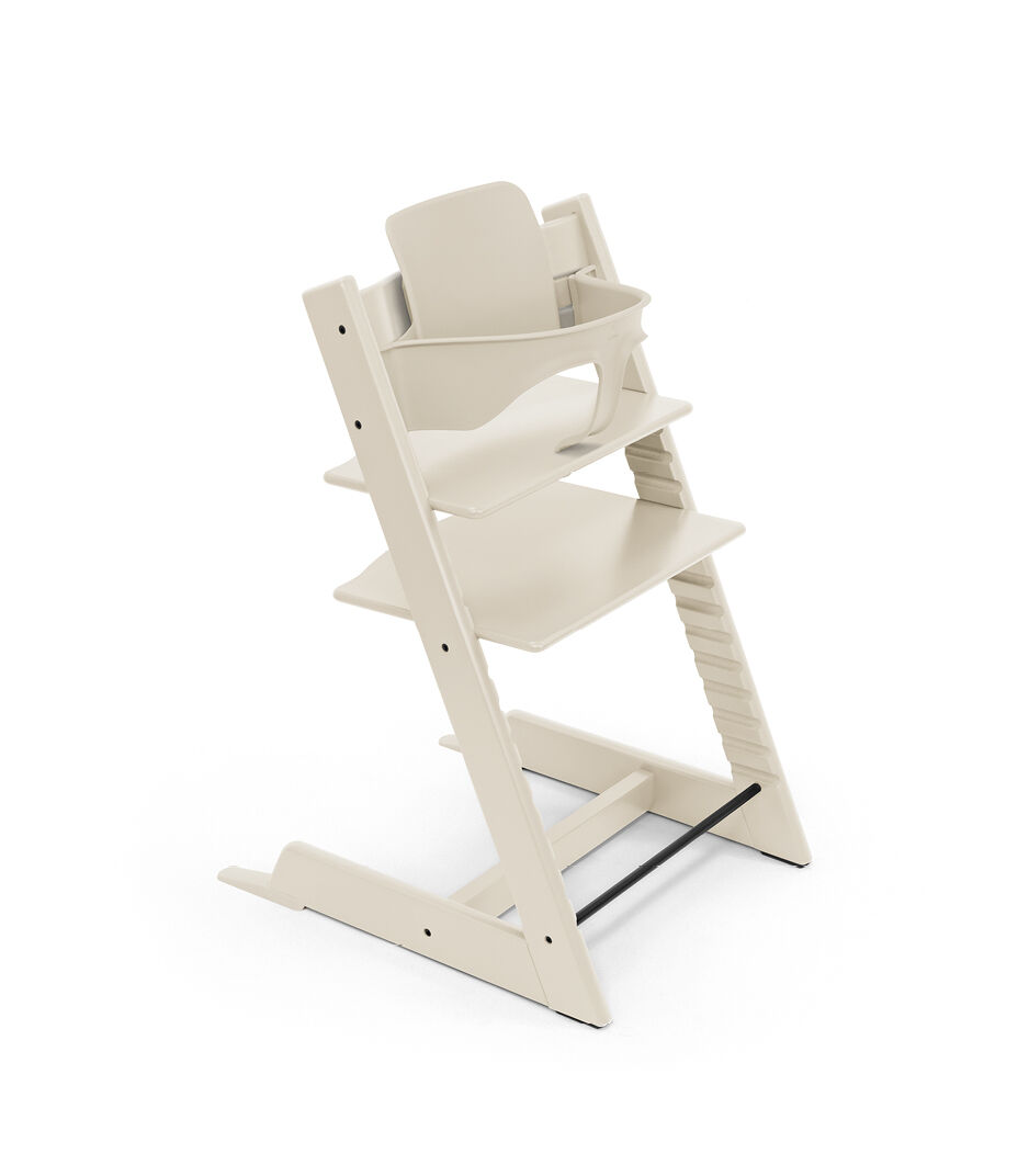 Tripp Trapp® chair Vanilla Whitel, Beech Wood, with Baby Set.