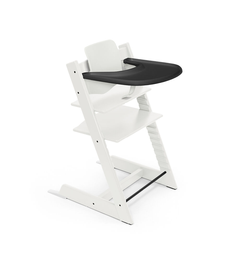 Tripp Trapp® high chair White, with Baby Set. Stokke® Tray Black. galery image 22