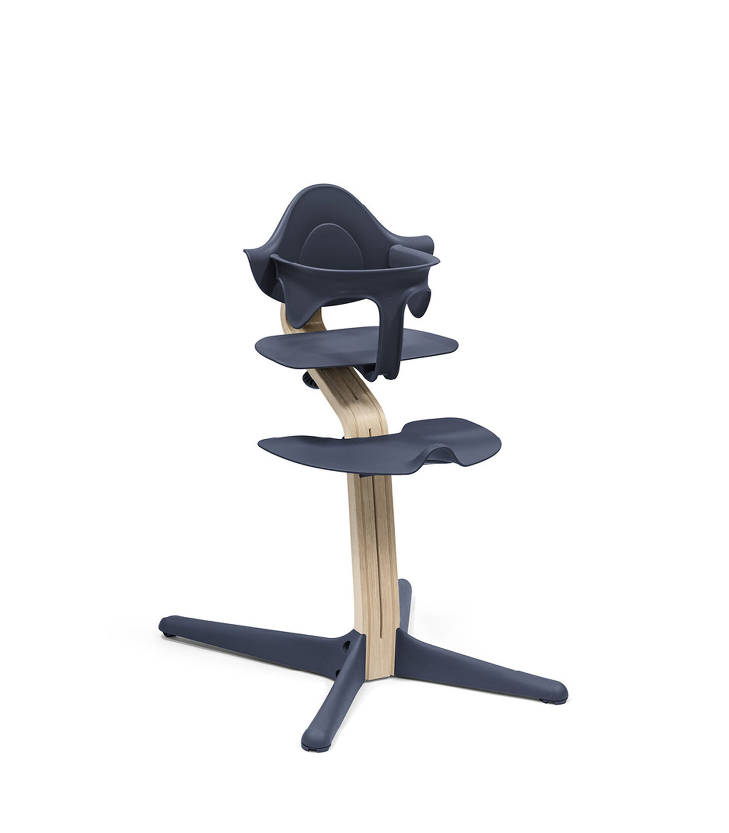 Stokke® Nomi® Chair Natural-Navy with Baby Set. view 2