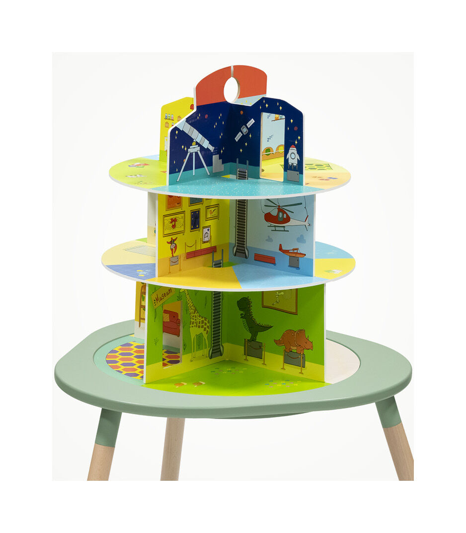 Stokke® MuTable™ Chair and Table with 3-storage Playhouse, scenario 3 (accessories). Detail.