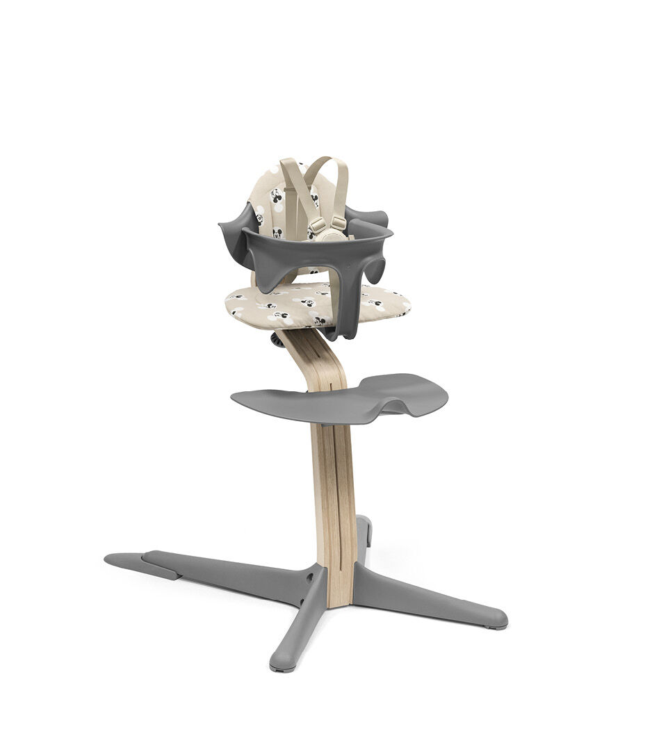 Stokke® Nomi® Chair Natural-Grey with Baby Set and Disney Cushion Mickey Signature. US variant. Limited Edition. galery image 7