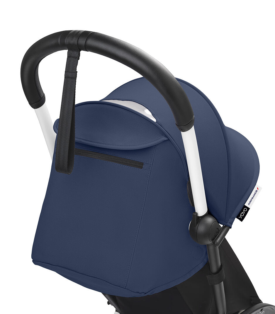 Stokke® YOYO3® 6+ Air France. White Frame. Handle bar, close-up. Angled. galery image 3