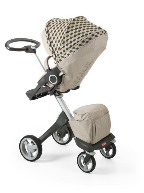 Stokke&reg; Stroller Seat with Style Kit Beige Cube and Stokke&reg; Xploy&reg; chassis, Beige Melange.