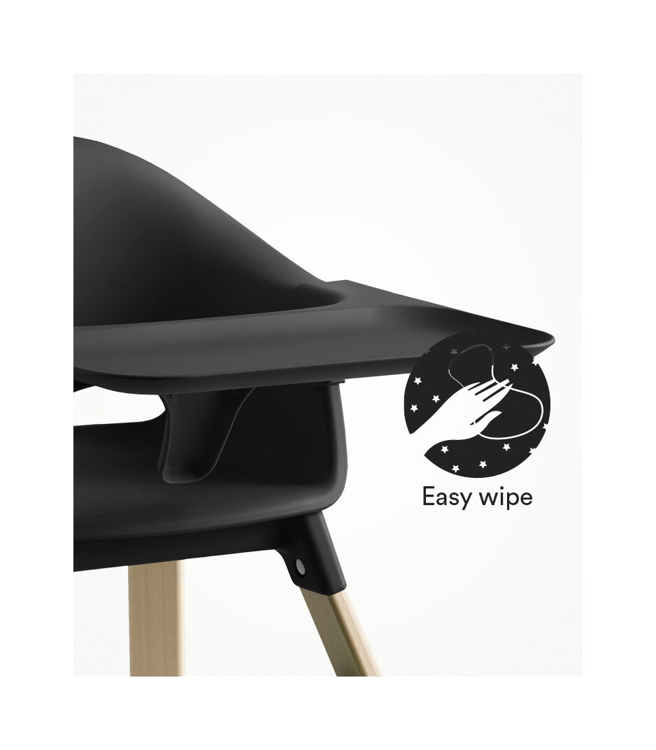 Stokke® Clikk™ High Chair with Tray, in Natural and Black. Easy Wipe. galery image 3