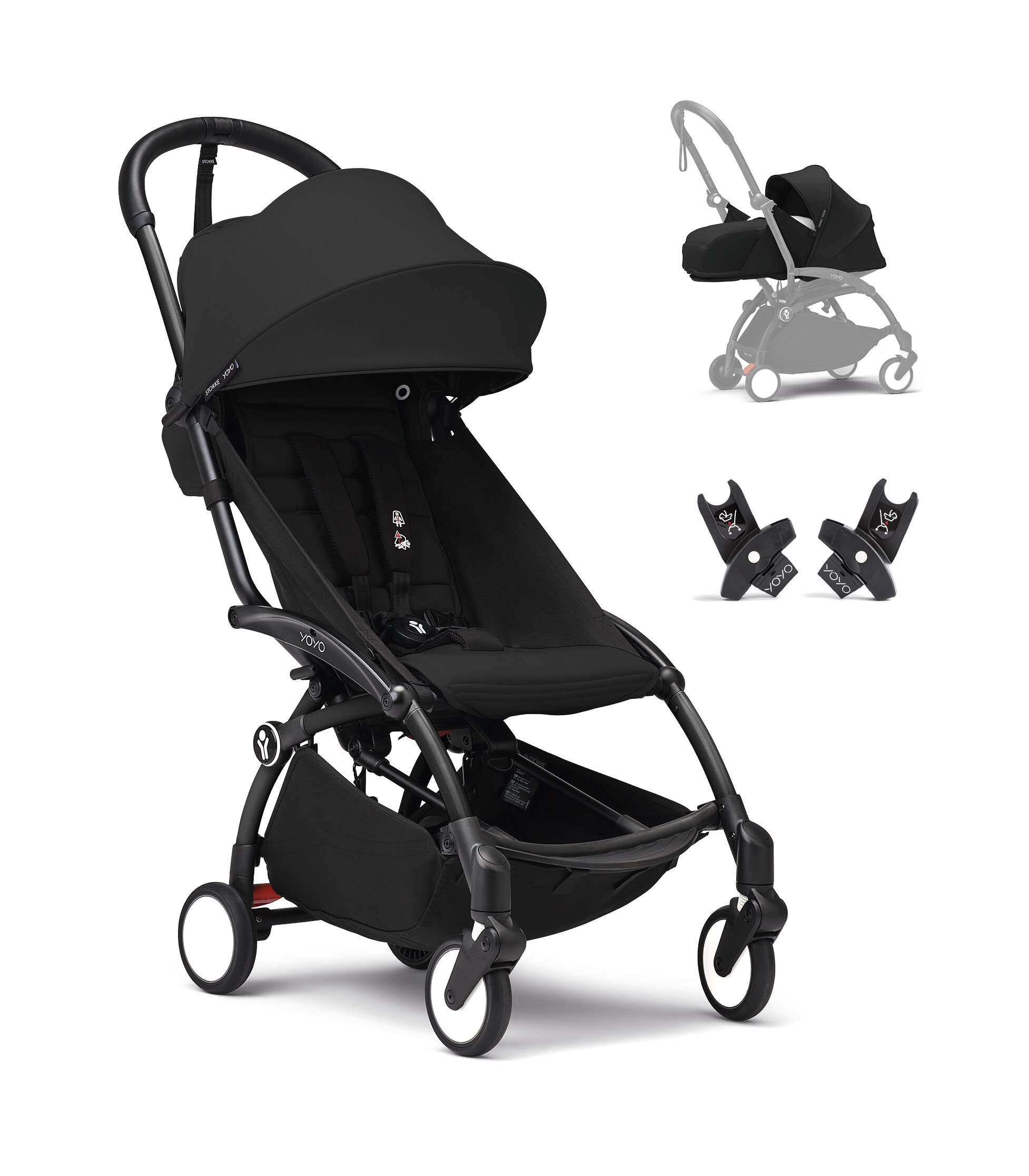 Stokke® YOYO³ from newborn to toddler - Black, 黑色, mainview