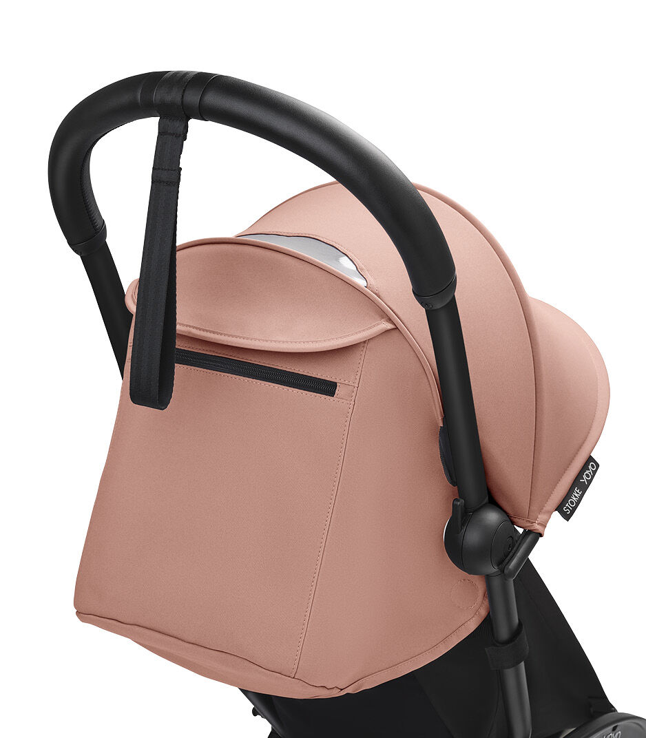 Stokke® YOYO3® 6+ Ginger. White Frame. Canopy ventilation closed, close-up. galery image 11