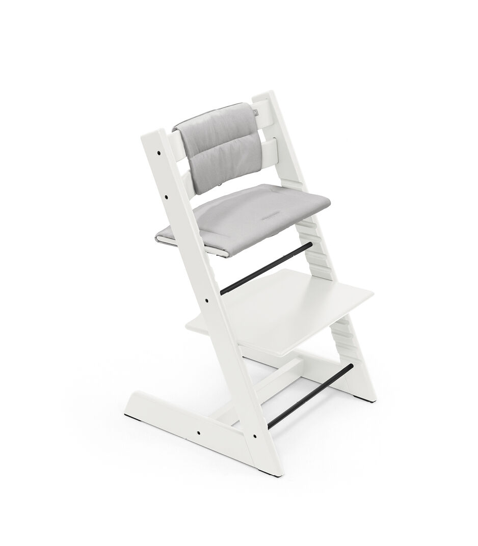 Tripp Trapp® chair White, Beech Wood, with Cushion 2025, Anthracite. galery image 9