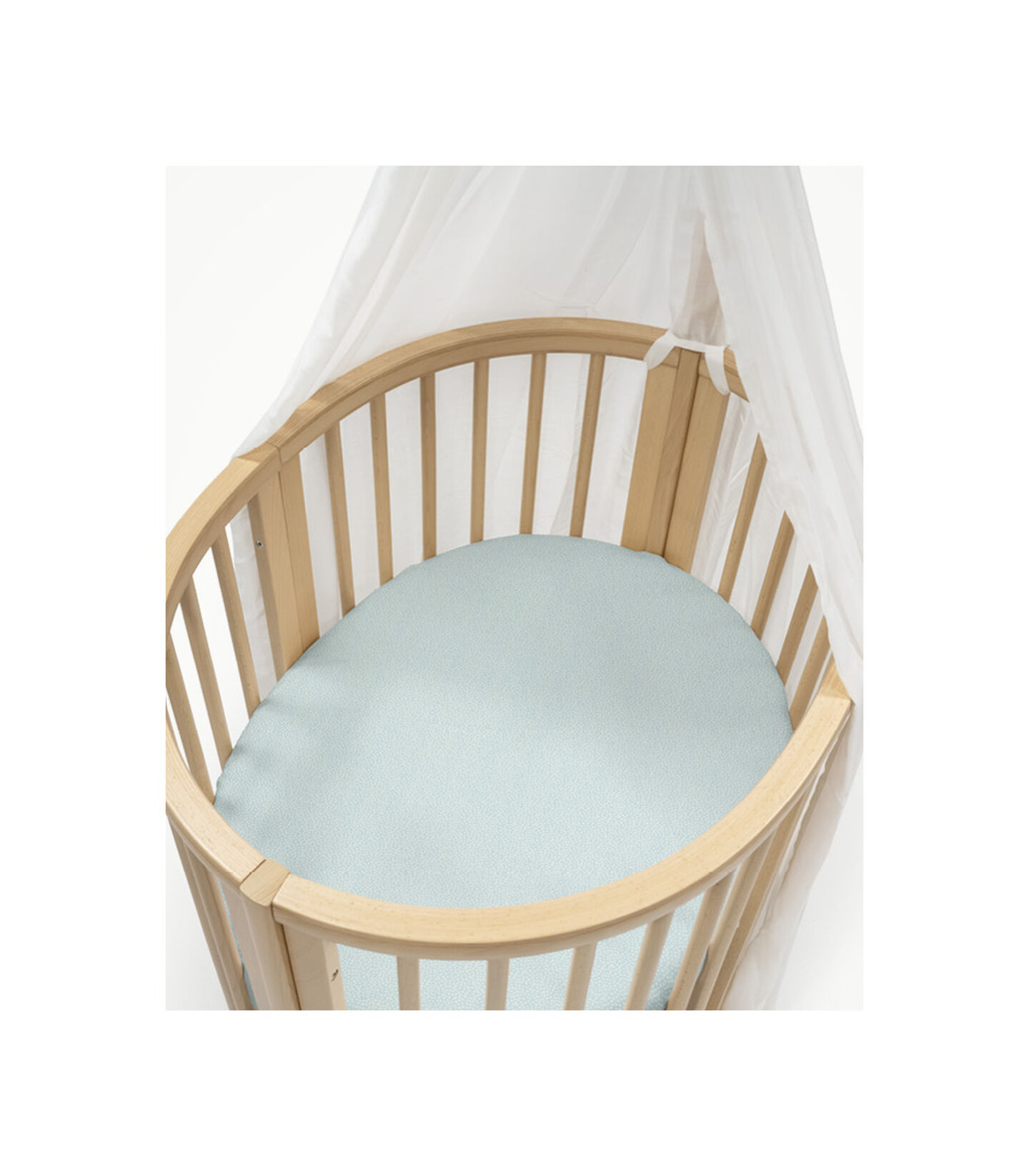Stokke® Sleepi Mini, Natural. Fitted Sheet Dots Sage. view 3