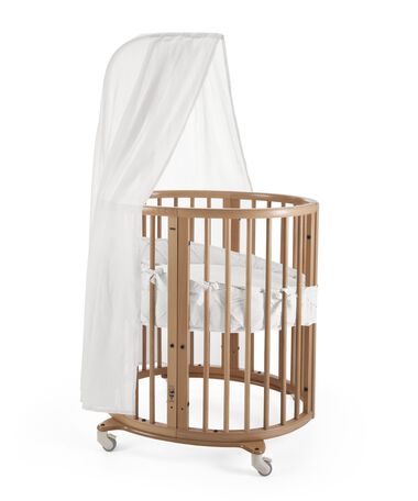 Stokke® Sleepi™ Mini, Natural. Bumper Classic White and Canopy White.