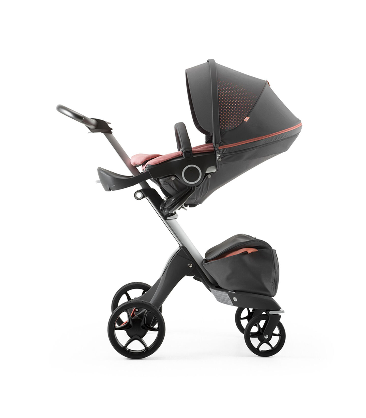 Stokke® Xplory® Silver Chassis and Seat. Athleisure Coral. view 2