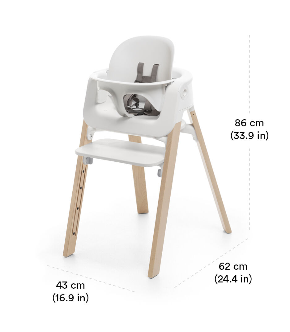Stokke® Steps™ High Chair Natural Legs with White view 1