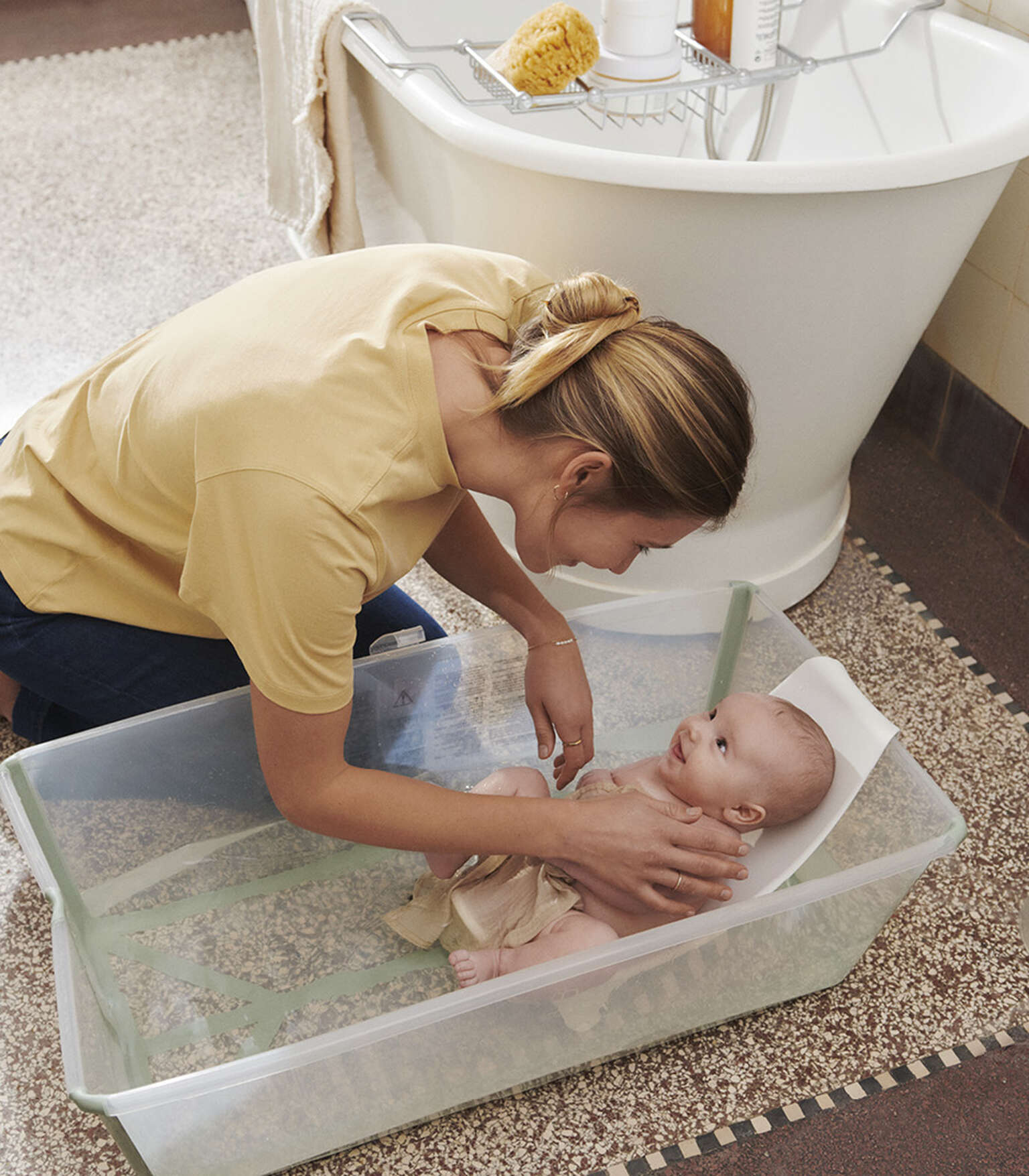 Collapsible baby bath tub Stokke® Flexi Bath® XLarge Bundle
